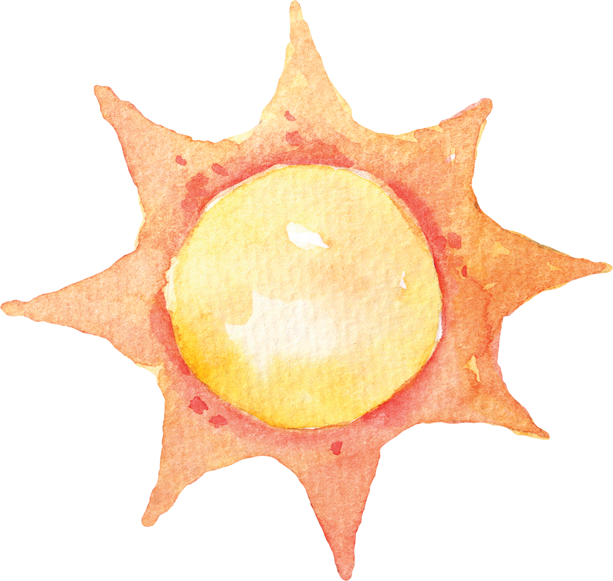 Sun Watercolor Cutout